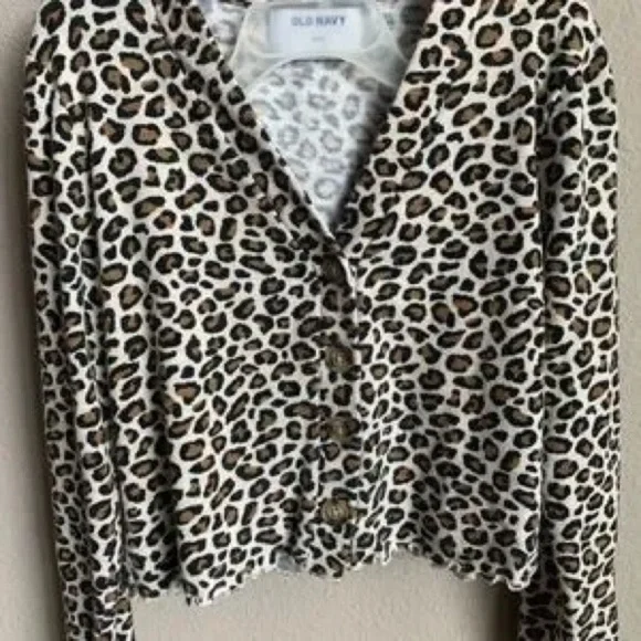 Old Navy Animal Print Button-Up Cardigan - Picture 2 of 6